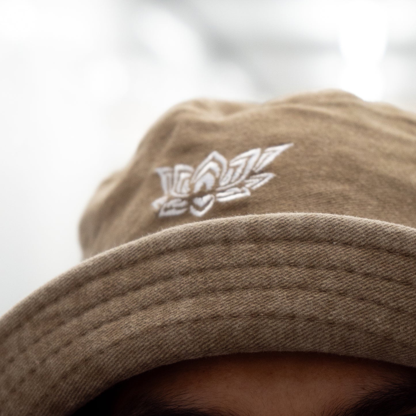 LOTUS DENIM BUCKET HAT - STONE