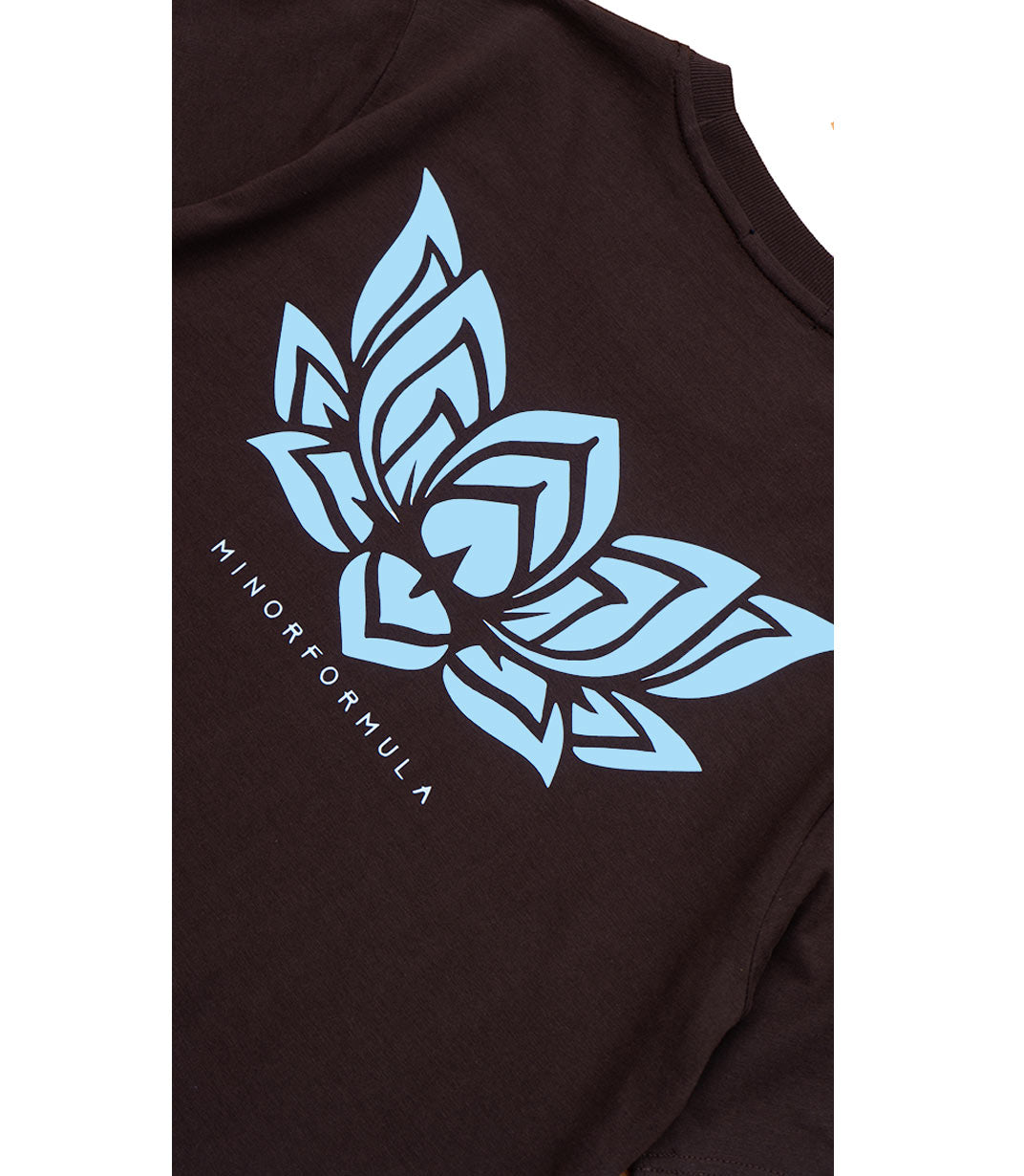 LOTUS T-SHIRT - CHOCOLATE/BLUE