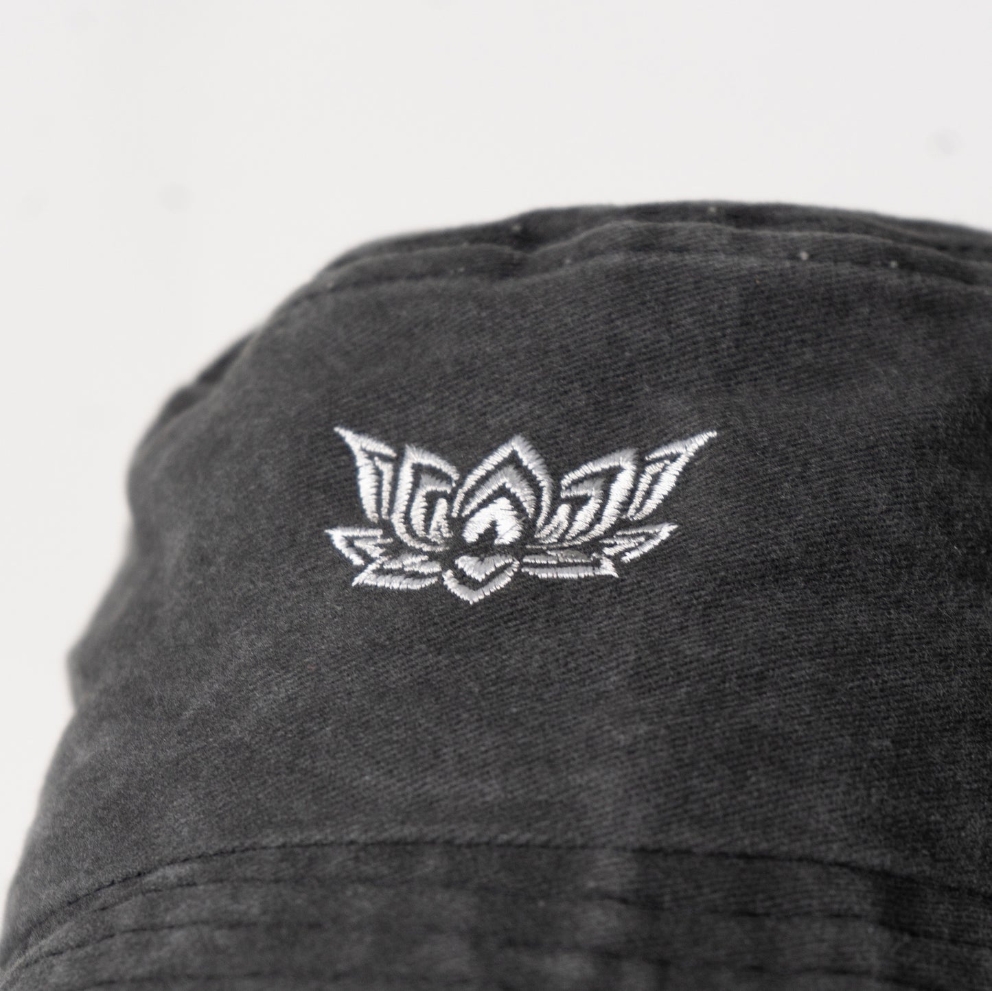 LOTUS DENIM BUCKET HAT - CHARCOAL