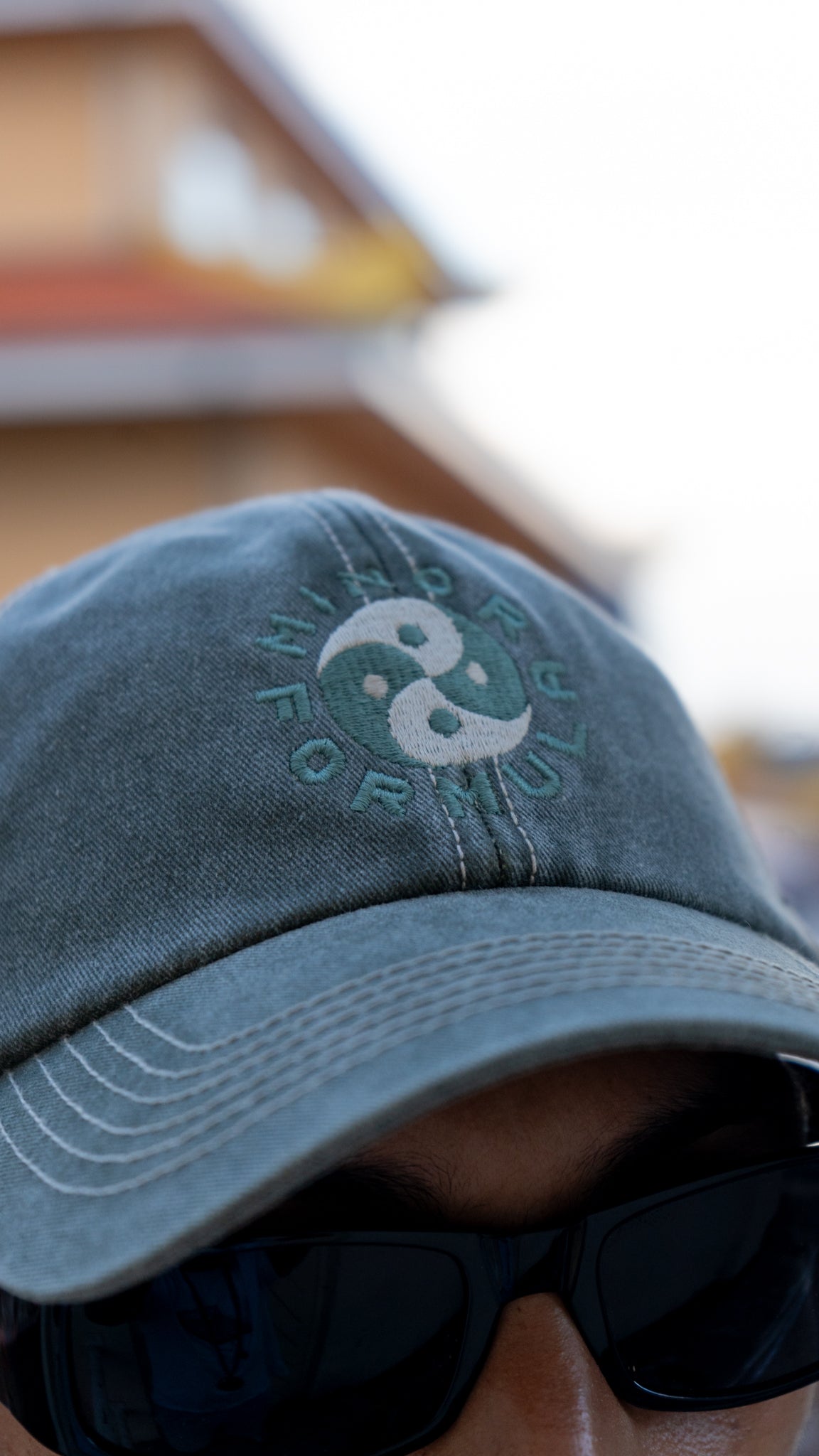 YIN YANG TRUCKER CAP - GREEN/STONE