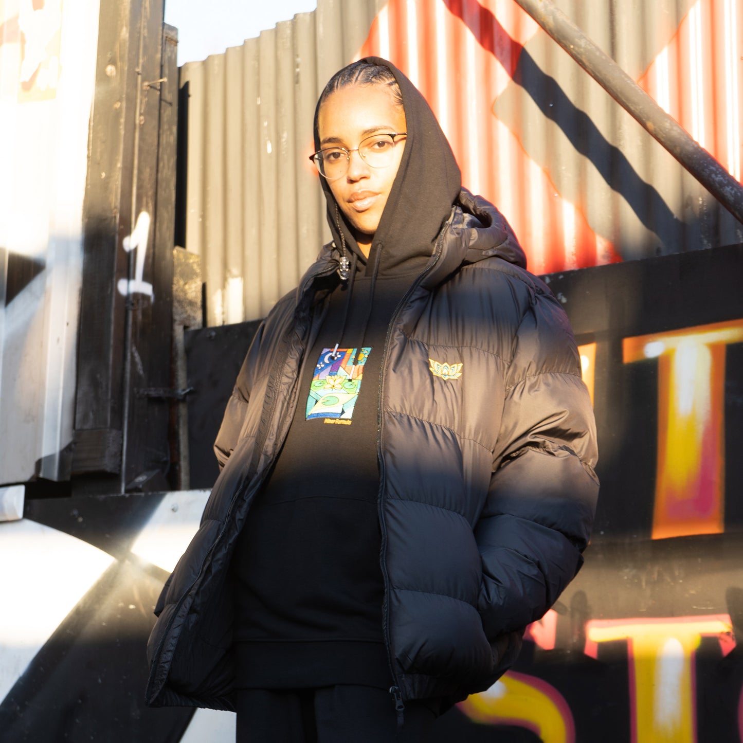 LOTUS PUFFA JACKET - BLACK