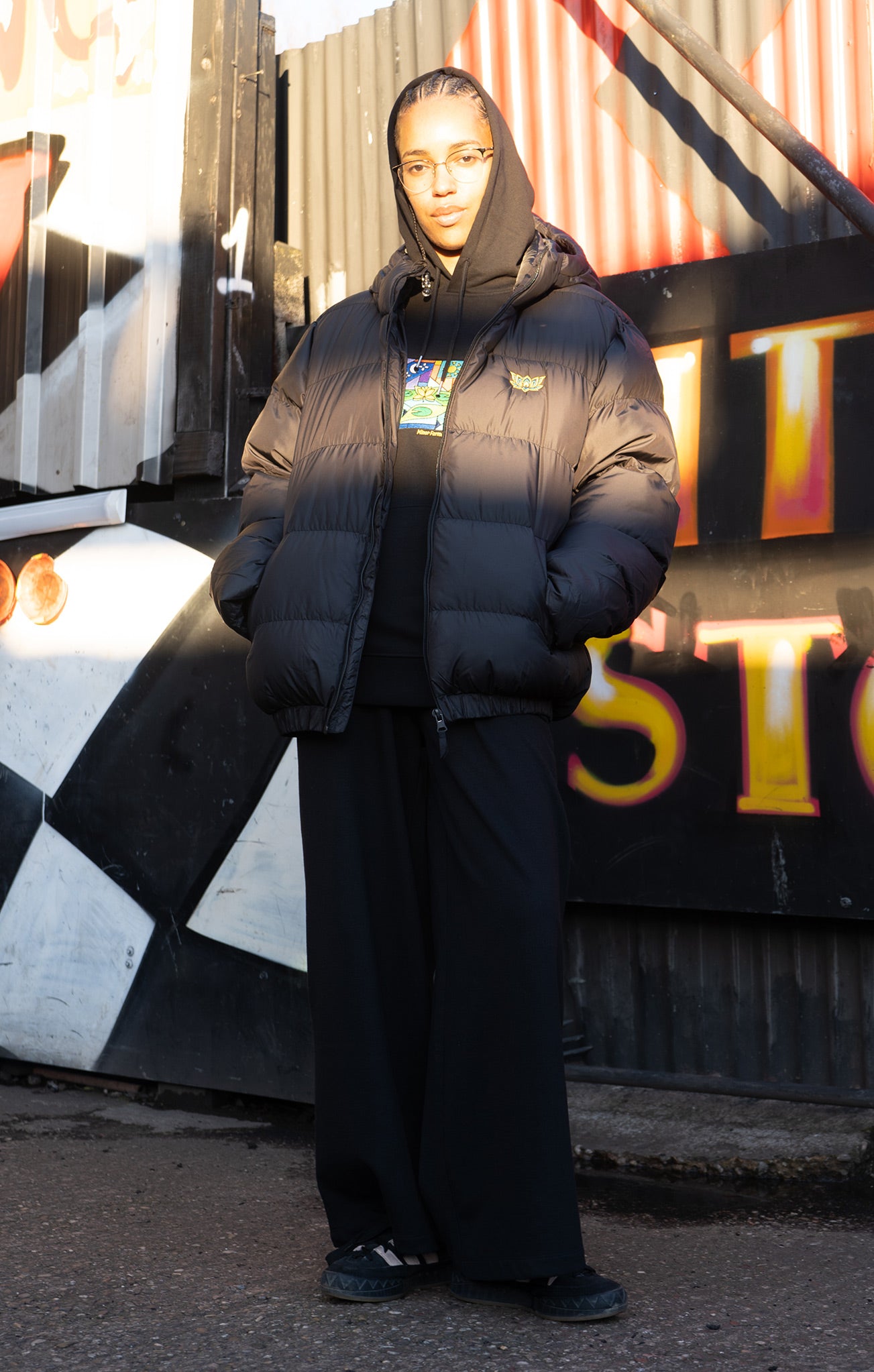 LOTUS PUFFA JACKET - BLACK