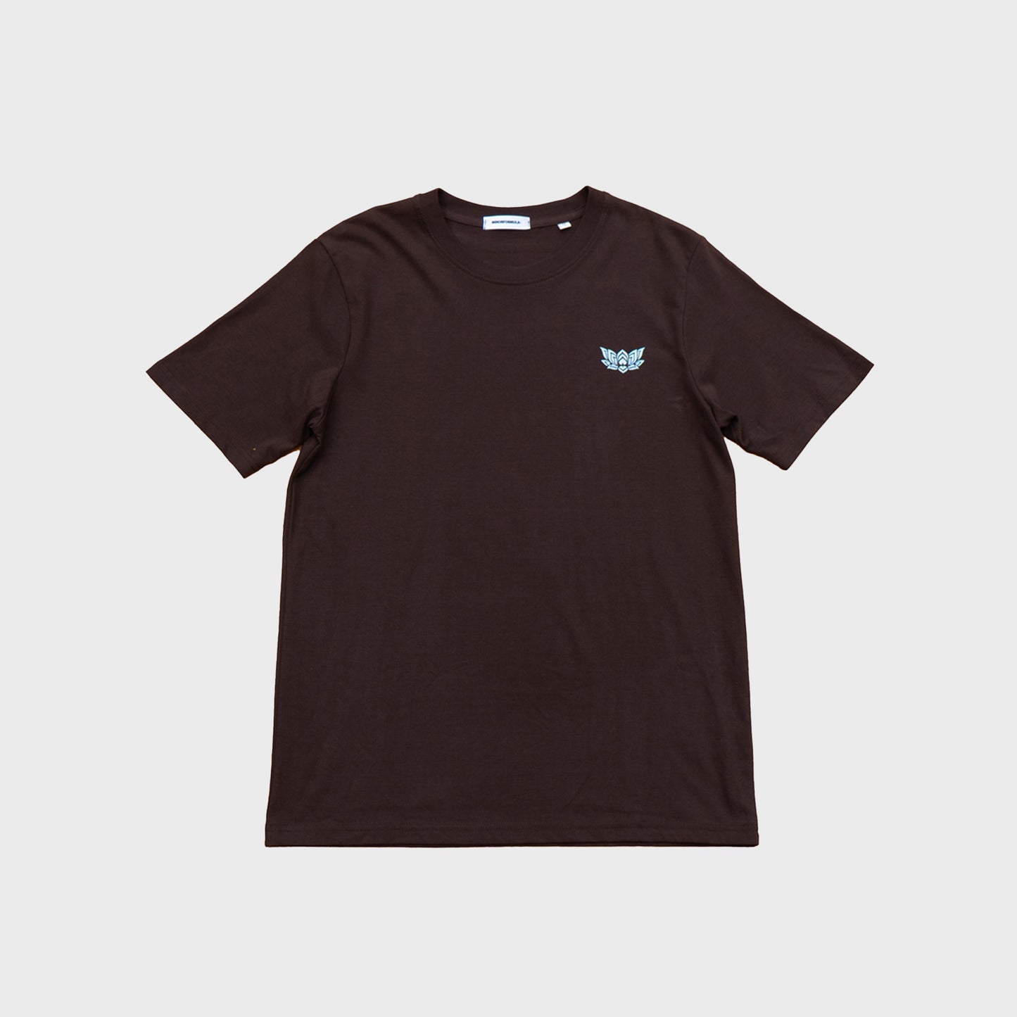 LOTUS T-SHIRT - CHOCOLATE/BLUE