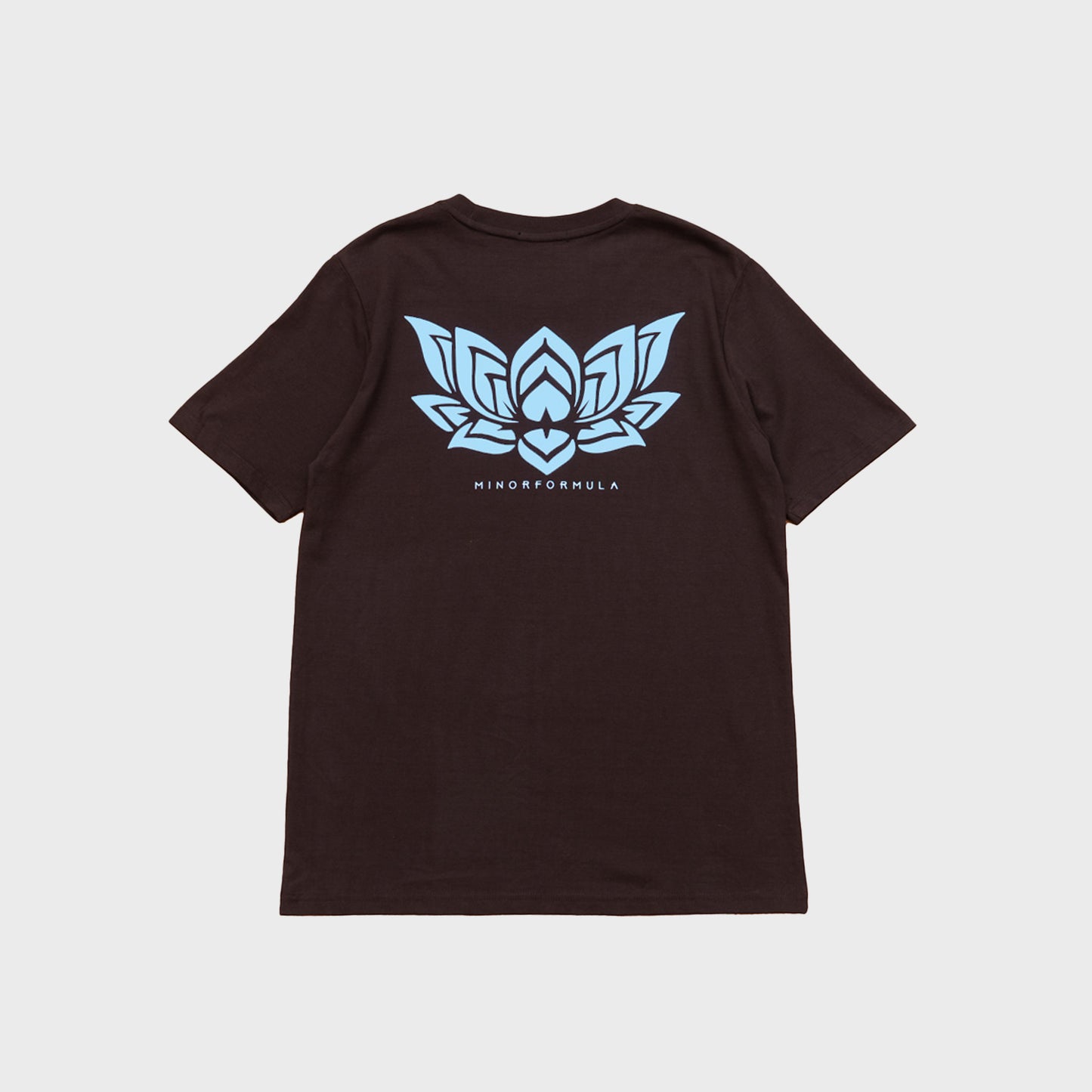 LOTUS T-SHIRT - CHOCOLATE/BLUE