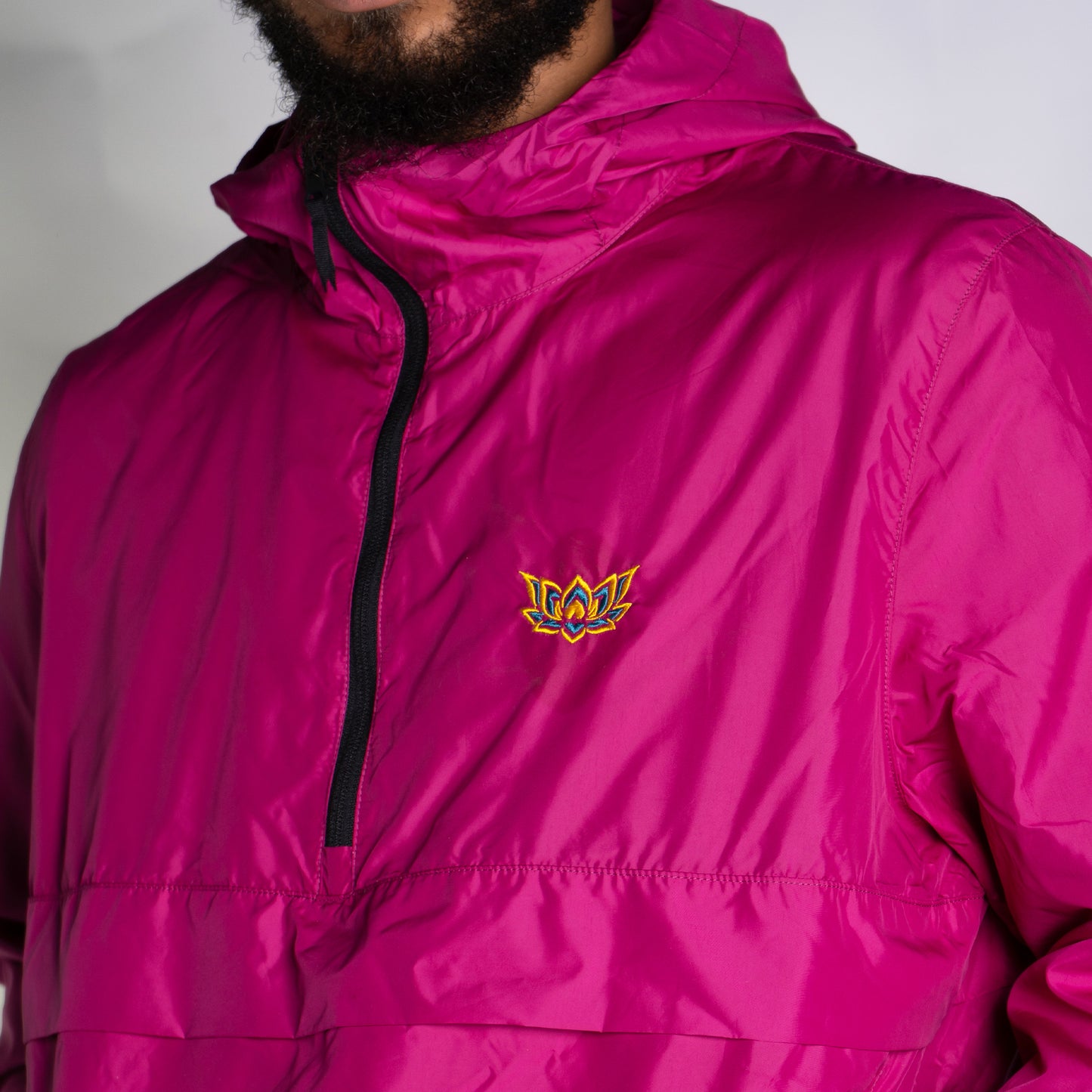 LOTUS HALF ZIP WINDBREAKER - PINK FUSCHITE