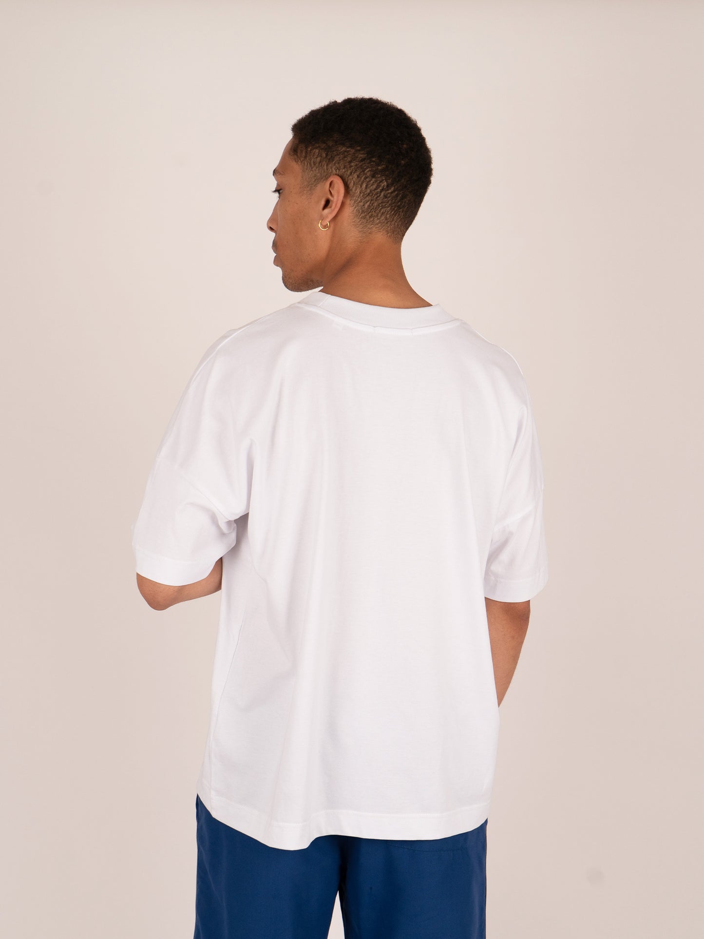 OVERSIZED TRADEMARK TEXTURED T-SHIRT - WHITE