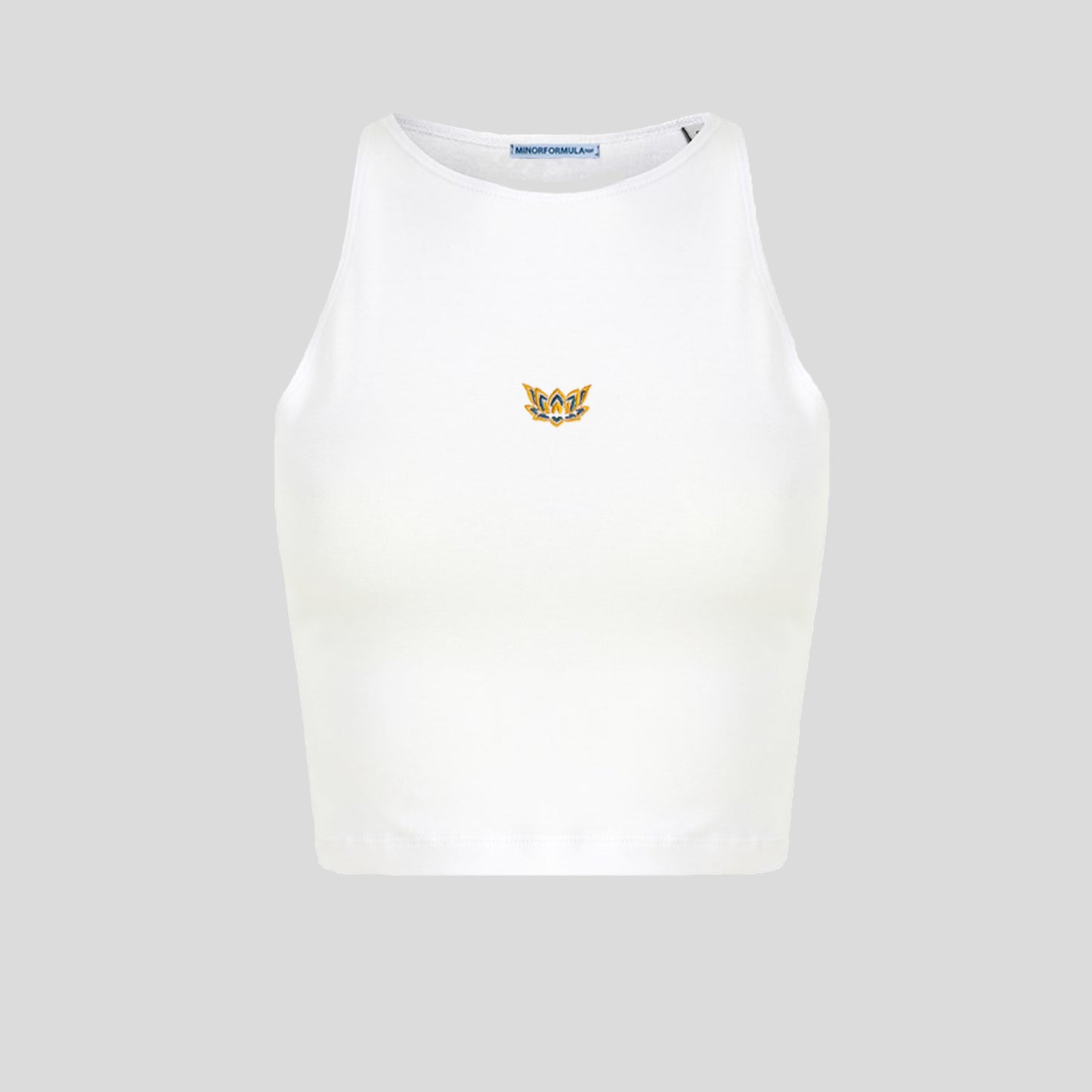 LIL LOTUS CROPPED RACER VEST - WHITE
