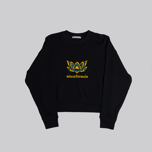 NU ENGLAND CROPPED SWEATSHIRT - BLACK