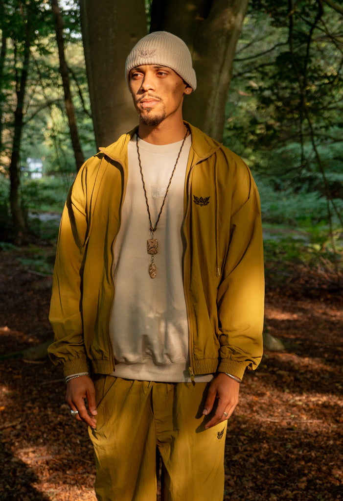NYLON LOTUS TRACK TOP - OLIVE