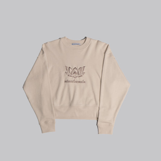 NU ENGLAND CROPPED SWEATSHIRT - STONE