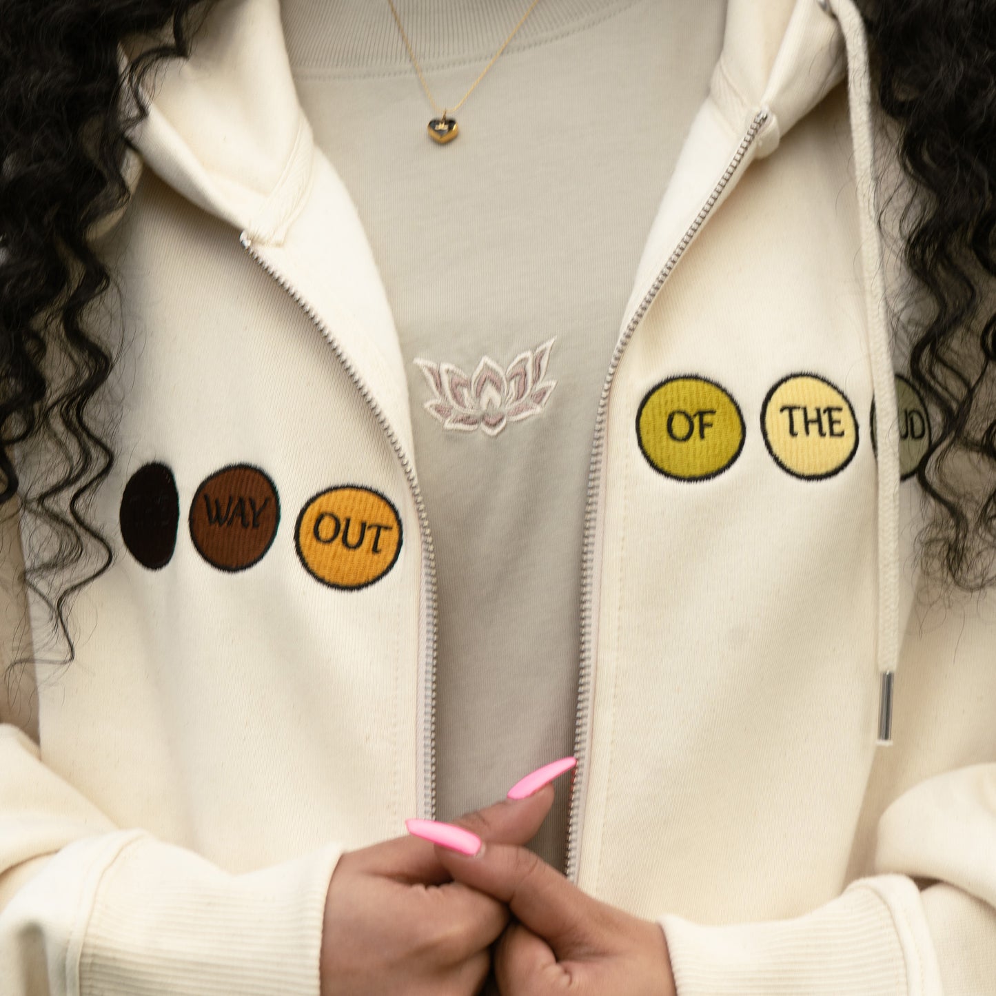 THE WAY OUT ZIPPED HOODIE - SAND