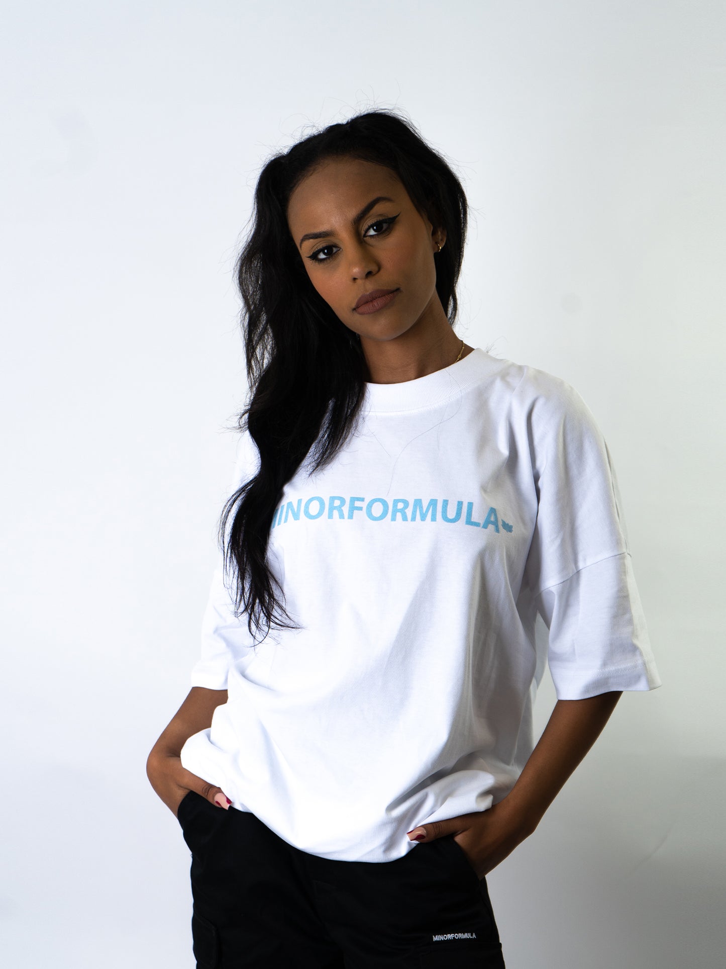 OVERSIZED TRADEMARK TEXTURED T-SHIRT - WHITE