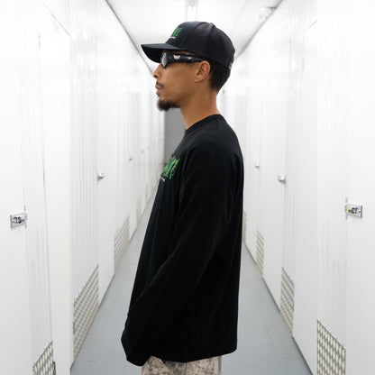 FUTURE LEAVES L/SLEEVE - BLACK