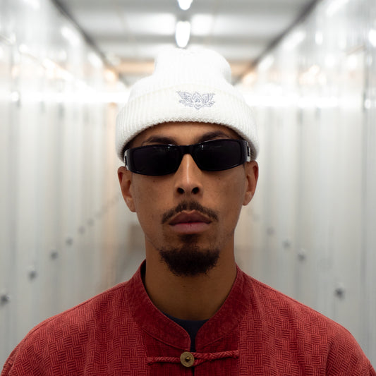 LOTUS FISHERMAN BEANIE - WHITE CHROME