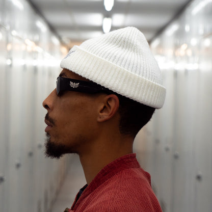 LOTUS FISHERMAN BEANIE - WHITE CHROME