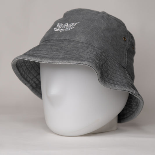 LOTUS DENIM BUCKET HAT - GREY