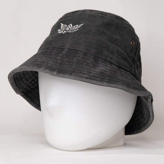 LOTUS DENIM BUCKET HAT - CHARCOAL