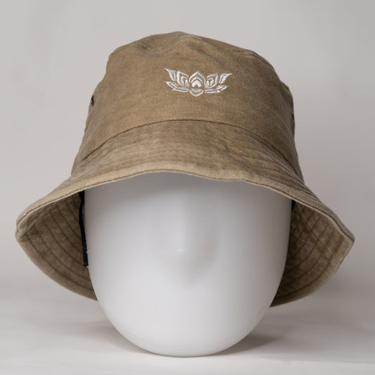 LOTUS DENIM BUCKET HAT - STONE
