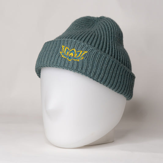 LOTUS FISHERMAN BEANIE - TEAL BLUE