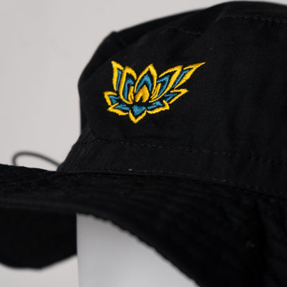 LIL LOTUS BUCKET HAT - BLACK