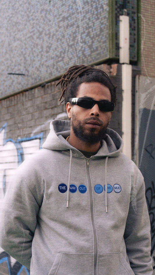 THE WAY OUT ZIPPED HOODIE - GREY