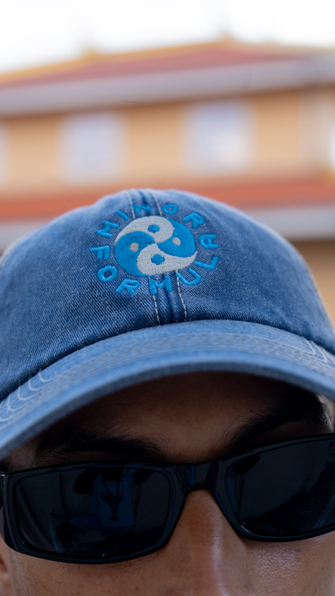 YIN YANG TRUCKER CAP - BLUE/STONE