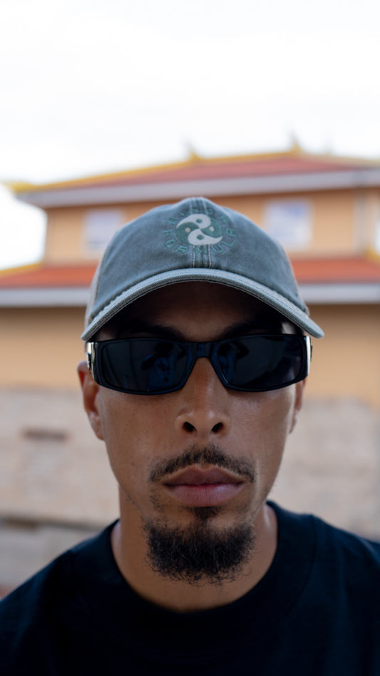 YIN YANG TRUCKER CAP - GREEN/STONE