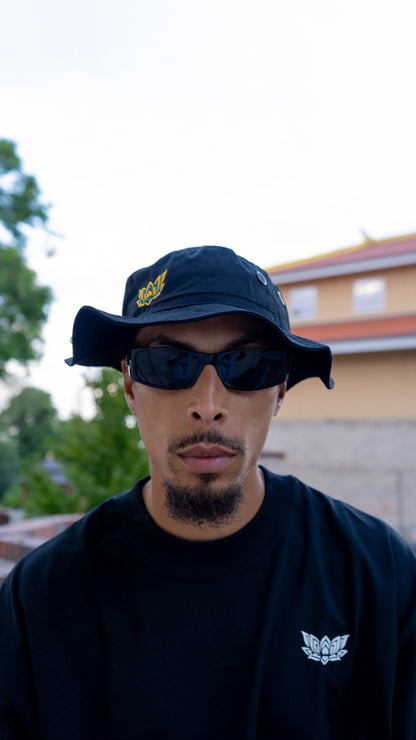 LIL LOTUS BUCKET HAT - BLACK