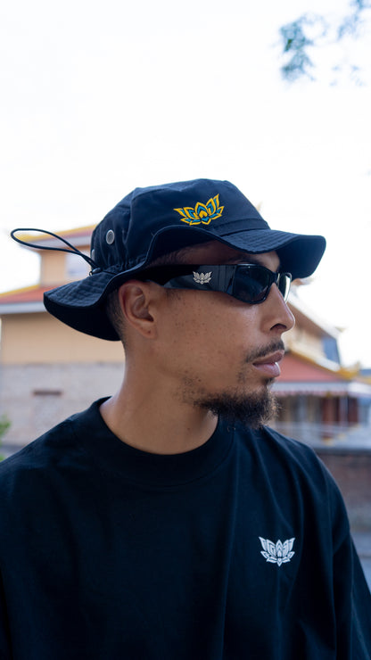 LIL LOTUS BUCKET HAT - BLACK