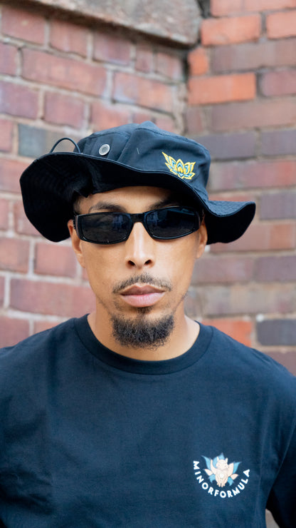 LIL LOTUS BUCKET HAT - BLACK
