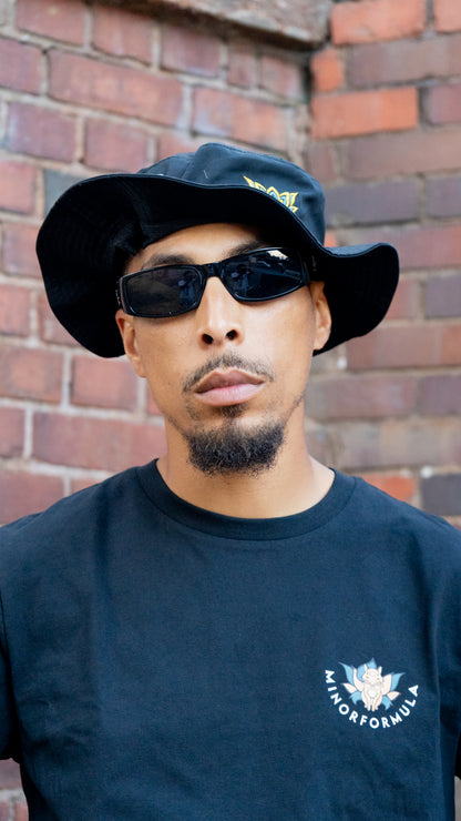 LIL LOTUS BUCKET HAT - BLACK