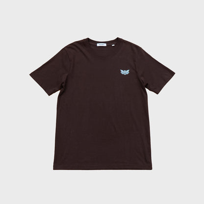 LOTUS T-SHIRT - CHOCOLATE/BLUE