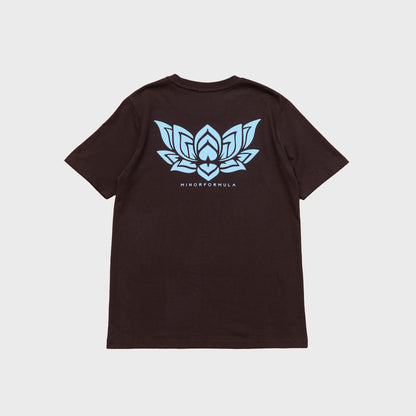LOTUS T-SHIRT - CHOCOLATE/BLUE