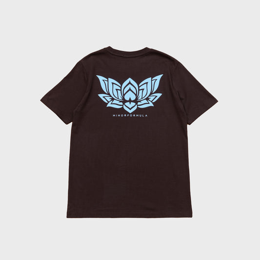 LOTUS T-SHIRT - CHOCOLATE/BLUE
