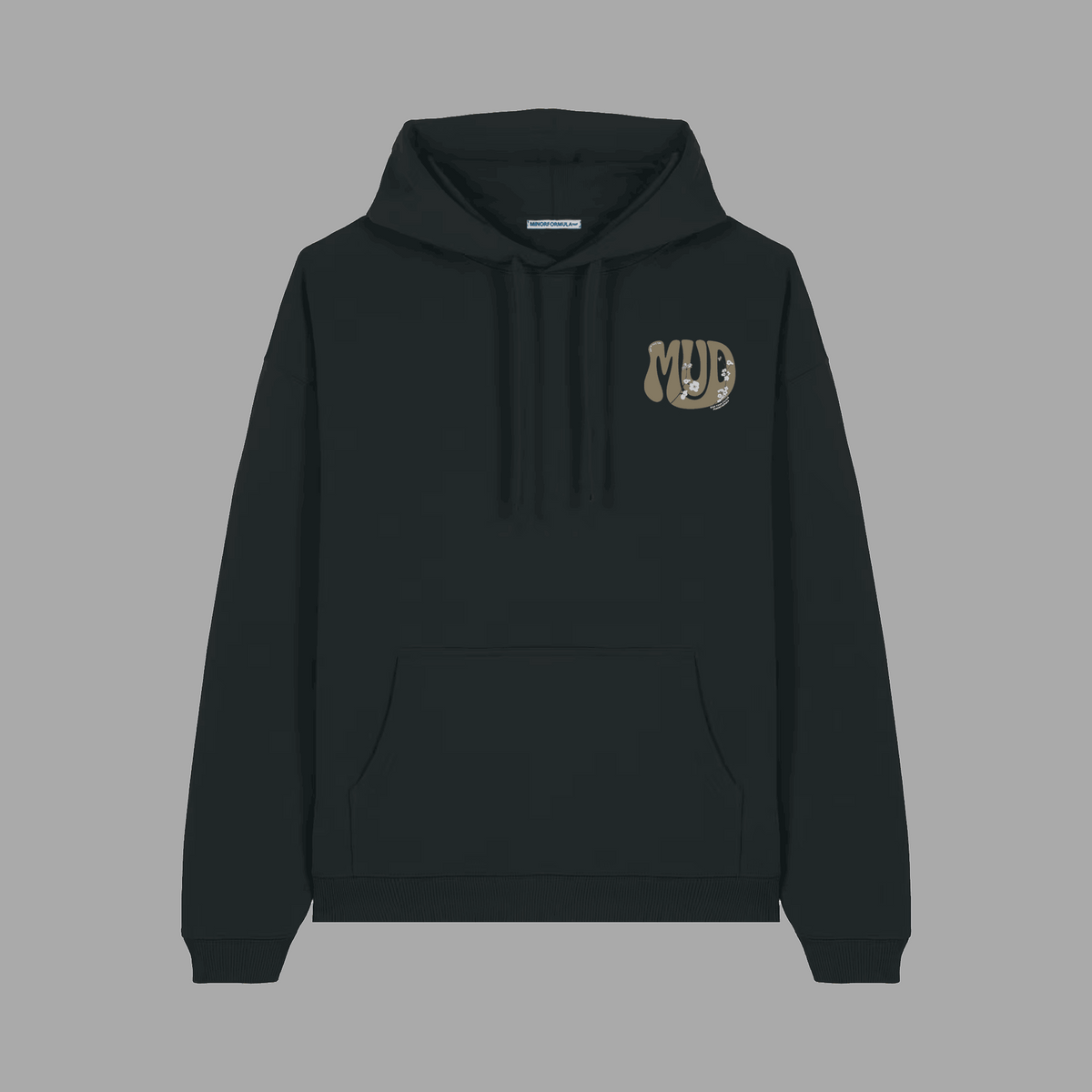 Mud Hood in black, zip hoodie by MINOR FORMULA