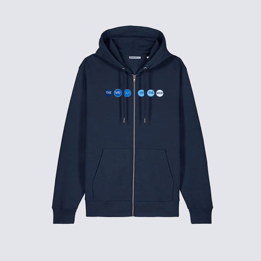 THE WAY OUT ZIPPED HOODIE - NAVY