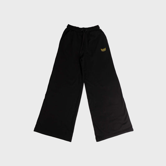 WOMENS WIDE LEG SWEATPANTS - BLACK