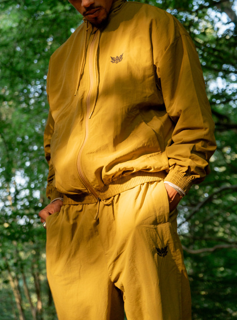 NYLON LOTUS TRACK TOP - OLIVE