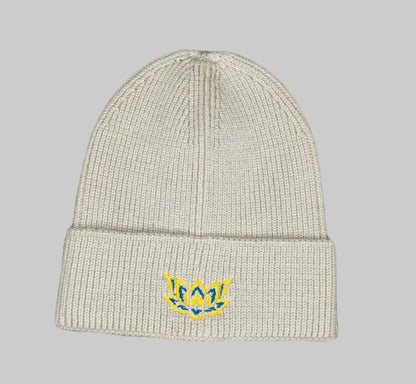 REFLECTIVE LOTUS BEANIE- STONE