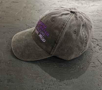 FEED YOUR MIND 6 PANEL - BLACK STONE DENIM
