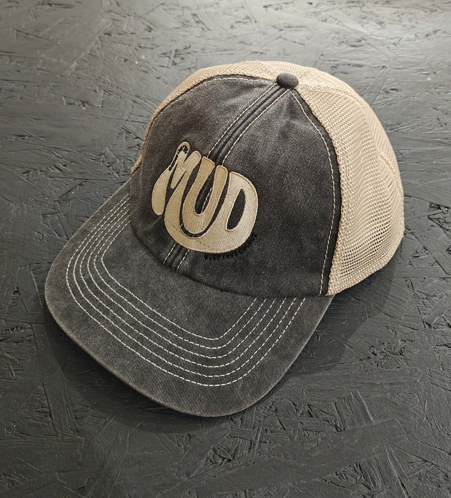 MUD TRUCKER CAP - BLACK/STONE