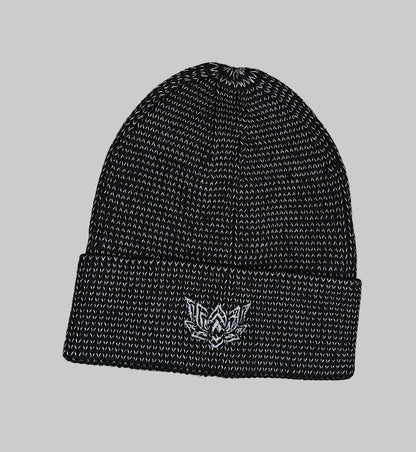 REFLECTIVE LOTUS BEANIE- BLACK