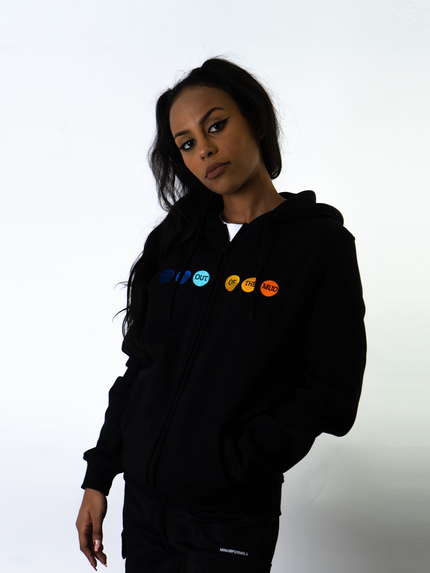 THE WAY OUT ZIPPED HOODIE - BLACK