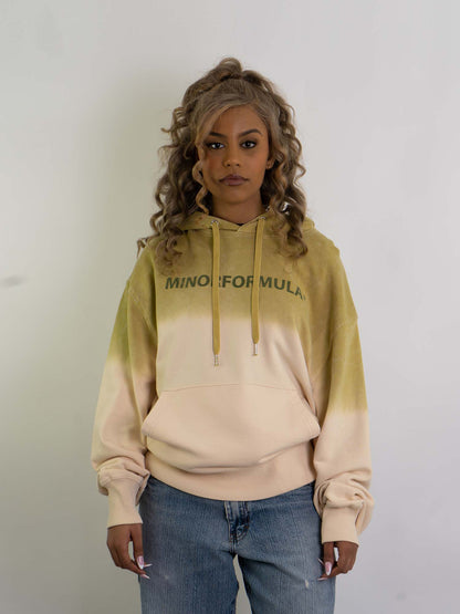 HALF FULL HOODIE - GREEN/NATURAL